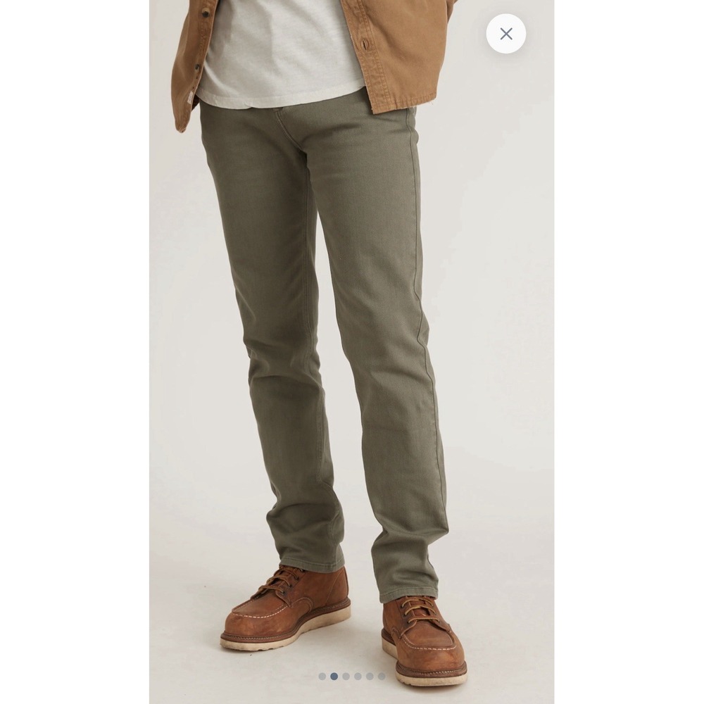 Marine Layer 5 Pocket Slim Straight Twill Pants Mens 36x34 Faded Olive Stretch